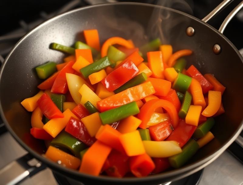 Sizzle the vegetables